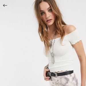 Ivory Free People Off the Shoulder Top
